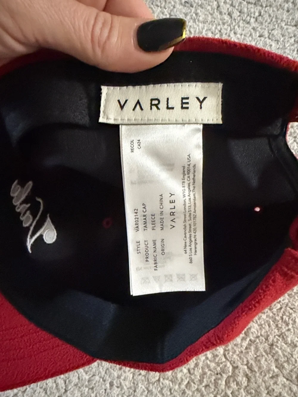 Varley Tamar Fleece Cap in Red Dahlia